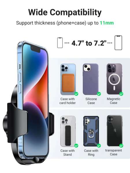 UGREEN LP405 Magnetic Car Phone Holder Air Vent Mount Black