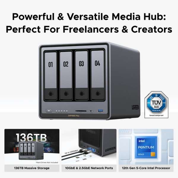 UGREEN NAS DXP4800 Plus (8GB) (4xHDD)