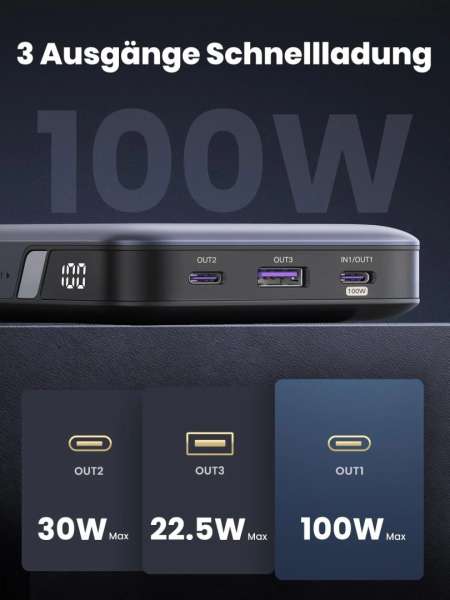 UGREEN Nexode 20000mAh Powerbank Grey