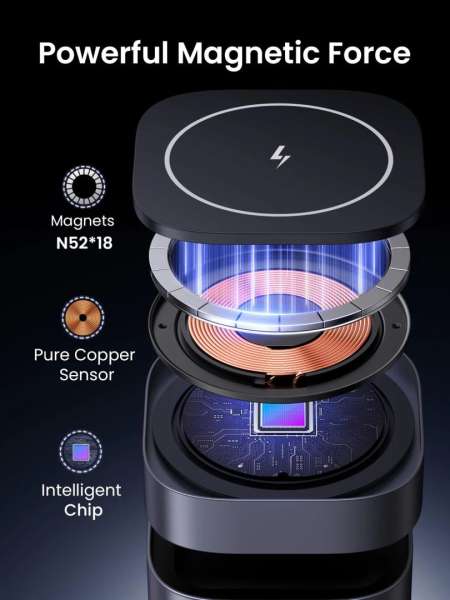 UGREEN Qi2 15W MagFlow 2-in-1 Wireless Charger Grey