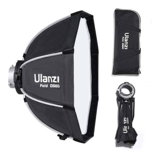 Ulanzi DS60 60cm-es nyitható octobox méhsejtráccsal, Bowens csatlakozás