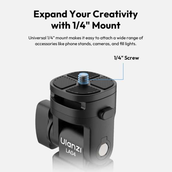 Ulanzi LA04 lámpaállvány vakupapucs és 1/4" adapter