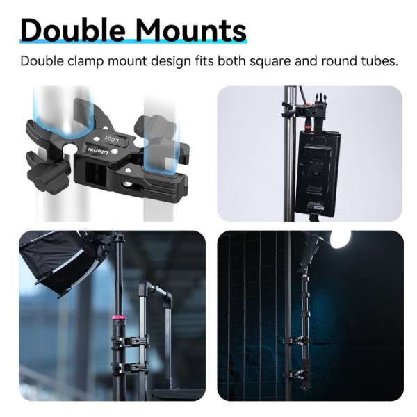 Ulanzi LC01 super clamp, dupla satu, rögzítőbilincs