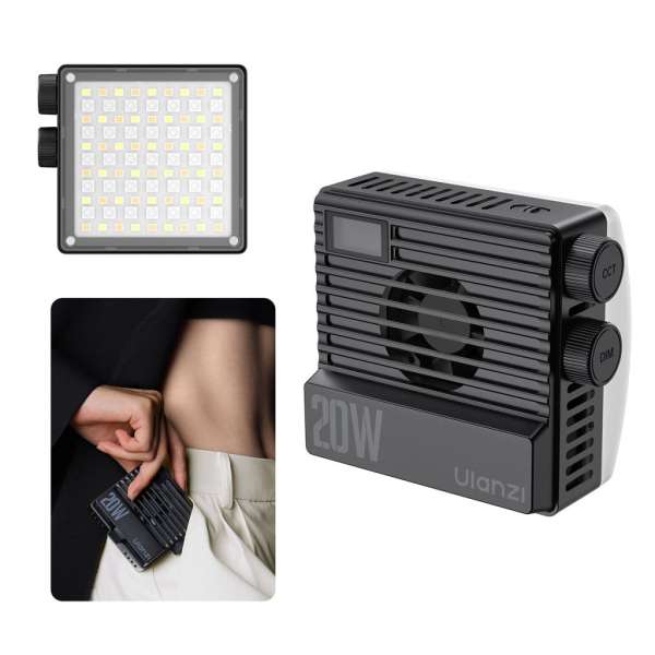 Ulanzi LE20 20W RGB fotó videó LED lámpa, 3200lux, CRI95, ventillátoros hűtés