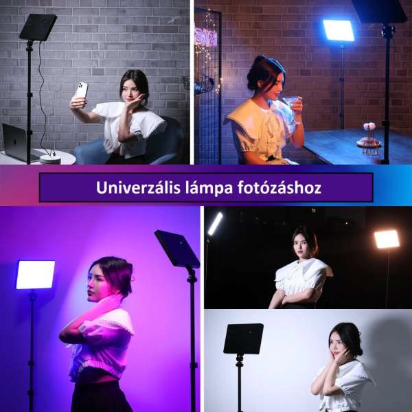 Ulanzi LT003 RGB LED lámpa, 10" átmérő, 2500-9000K, 15W, 20 effekt, 8000mAh