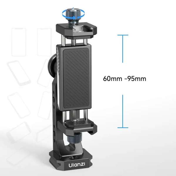 Ulanzi MA53 elforgatható telefontartó adapter, arca swiss, 1db vakupapucs, 5db 1/4" csatlakozó, fém