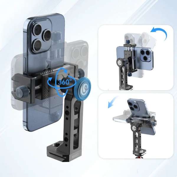 Ulanzi MA53 elforgatható telefontartó adapter, arca swiss, 1db vakupapucs, 5db 1/4" csatlakozó, fém