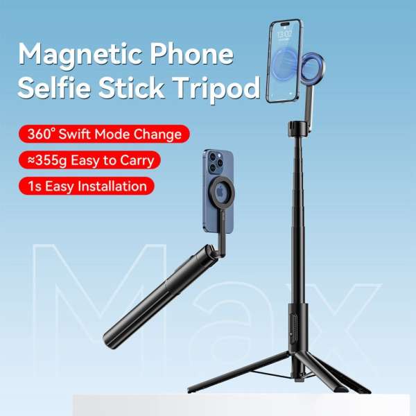 Ulanzi Magnetic Selfie Stick Max állvány, 164 cm selfie állvány, Magsafe telefon adapter, bluetooth