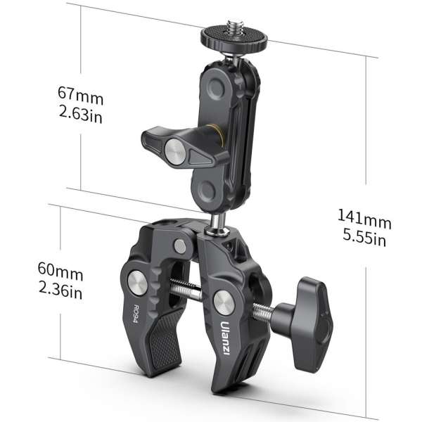 Ulanzi R094 KAMERA SZUPER-BILINCS RÖGZÍTŐ - többfunkciós satu - 1/4" 3/8"