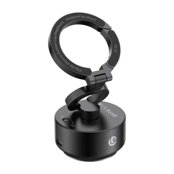 Ulanzi SK-22 elektromos vákuumos telefontartó konzol, Magsafe kompatibilis telefonokhoz, karabiner