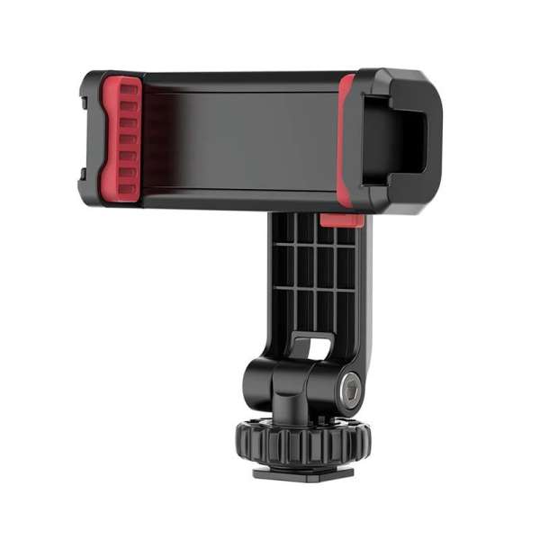 Ulanzi ST-06s telefon tartó adapter állványhoz, elforgatható, dönthető, vakupapucs adapterrel,fekete