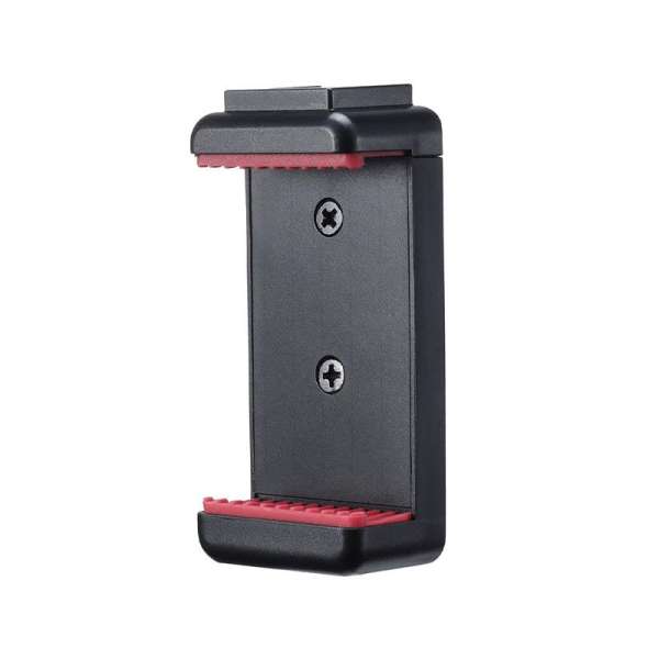 Ulanzi ST-07 telefon tartó adapter állványhoz, vakupapucs adapterrel, fekete piros