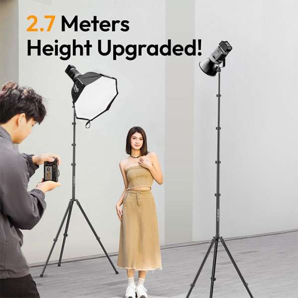 Ulanzi T270 led/lámpaállvány, 270cm, 6 kg teherbírás, 180 fok-ban visszafordítható lábakkal