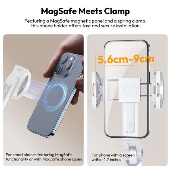 Ulanzi TT88 Overhead asztali mini állvány, Magsafe, bluetooth adapter, fehér