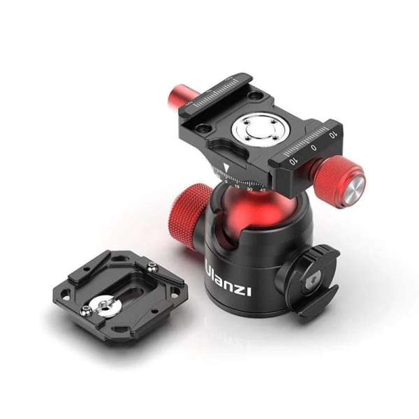 Ulanzi U-70 gömbfej, kreatív csatlakozási lehetőség, vakupapucs adapter, 20kg teherbírás, arca swiss