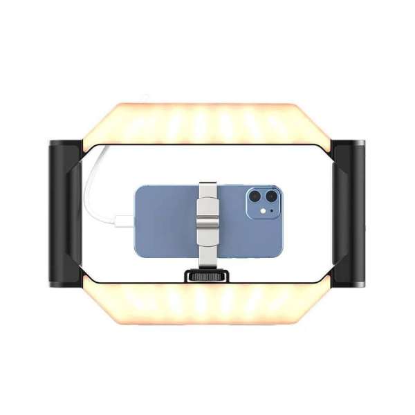 Ulanzi U-rig, LED keret, telefon tartóval, 3 vakupapucs, bluetooth kioldó, 2500k-9000K, 5000mAh