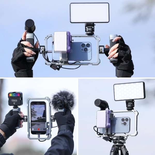 Ulanzi unverzális telefonkeret rendszer, rig, cage , 2db fogantyú, 6db vakupapucs