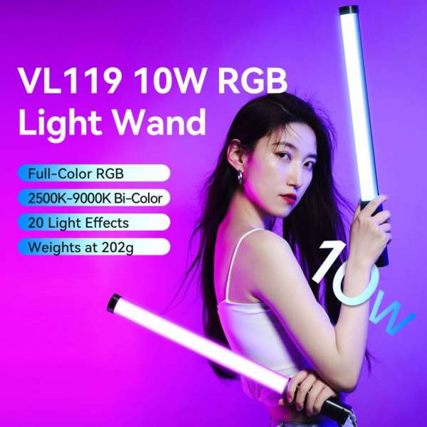 Ulanzi VL119 RGB V2 10W fénycső, kard