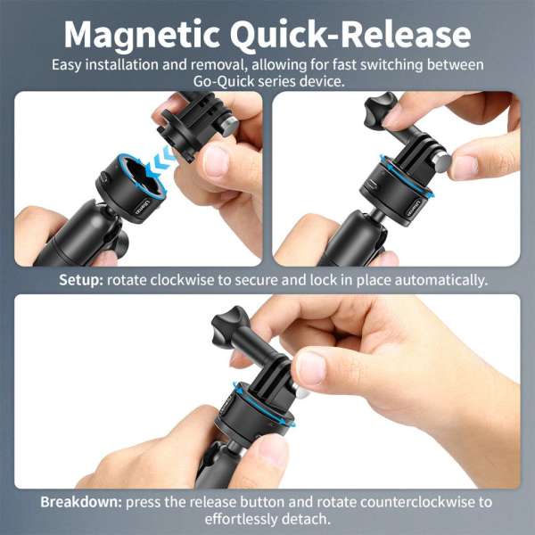 Ulanzi ZJ01 tapadókorong, telefon és Go-Quick II Gopro tartó adapter