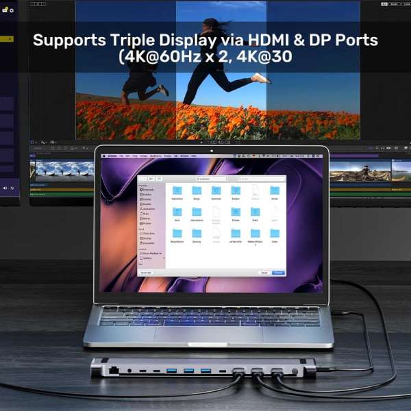 Unitek uHUB15+ USB-C Triple 4K KVM Docking Station