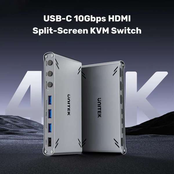 Unitek USB-C 10Gbps HDMI Split-Screen KVM Switch