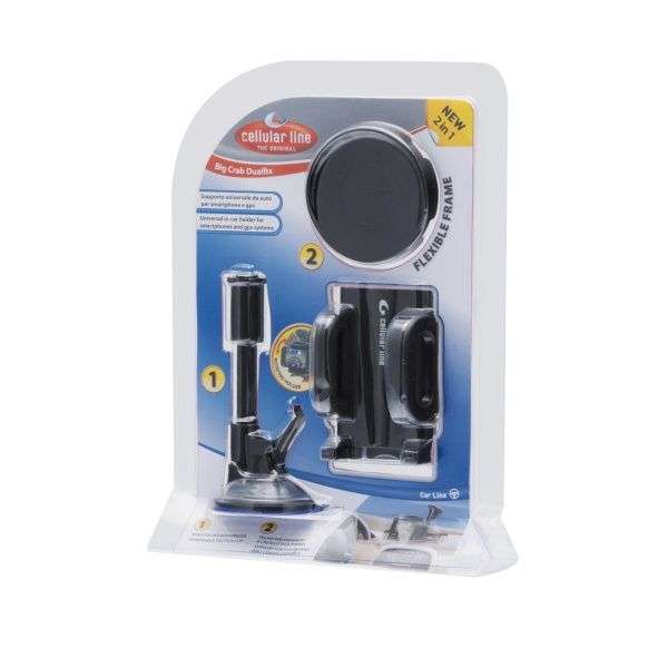 Cellularline Universal holder with suction cup Crab for mobile phones and smartphones, flexible arm