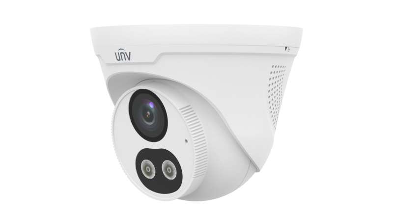 Uniview Easystar 4MP Colorhunter turret dómkamera, 2.8mm fix objektívvel, mikrofonnal és hangszóróval (DL) Uniview Easystar 4MP Colorhunter turret dómkamera, 2.8mm fix objektívvel, mikrofonnal és hangszóróval (DL)