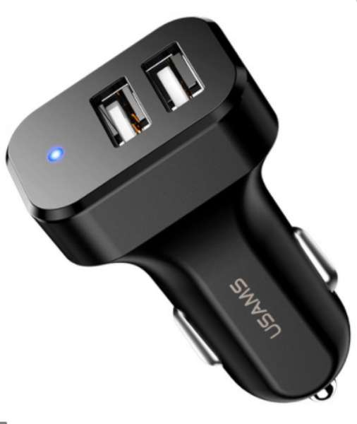 Usams C13 Dual USB Car Charger Black