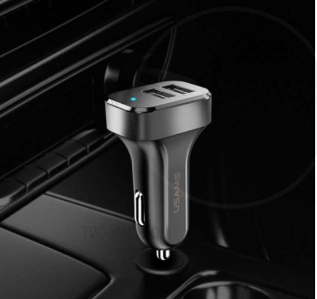 Usams C13 Dual USB Car Charger Black