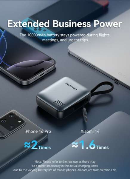 Vention 10000mAh Power Bank Beige