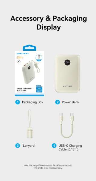 Vention 10000mAh Power Bank Blue