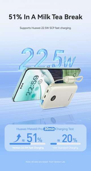 Vention 10000mAh Power Bank Blue