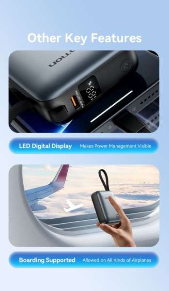 Vention 10000mAh Power Bank Grey