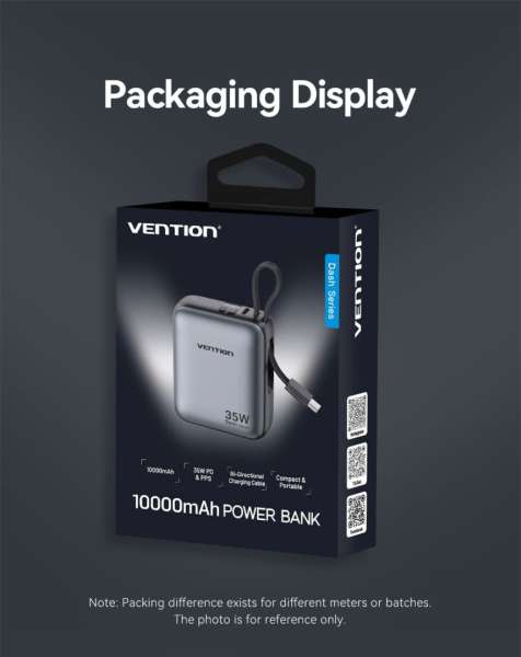 Vention 10000mAh Power Bank Grey