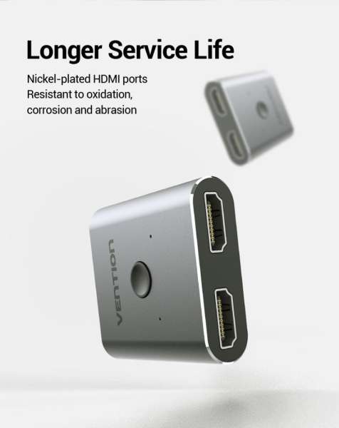 Vention 2-Port HDMI Switch Silver