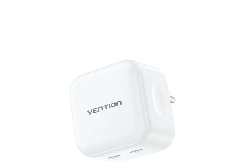 Vention 2-Port USB-C Charger White