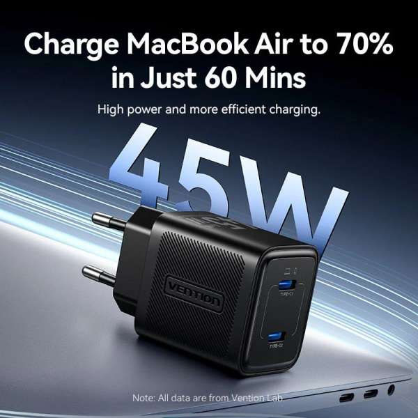 Vention 2-Port USB Charger Black