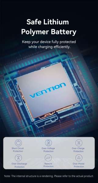 Vention 20000mAh Power Bank Black
