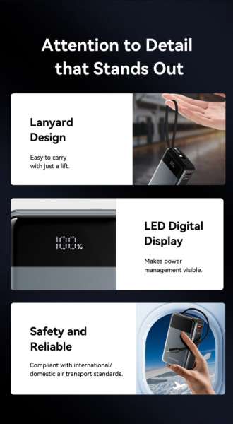 Vention 20000mAh Power Bank Black