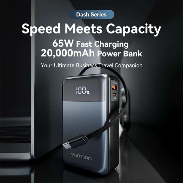 Vention 20000mAh Power Bank Black