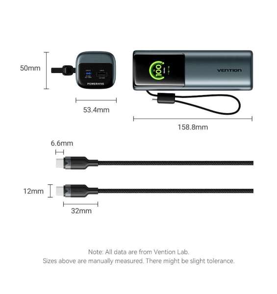 Vention 20000mAh Power Bank Grey