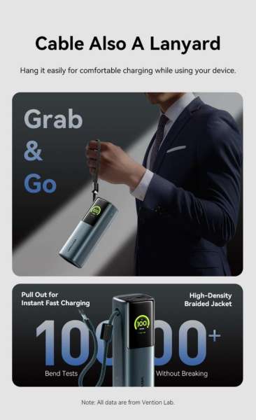 Vention 20000mAh Power Bank Grey