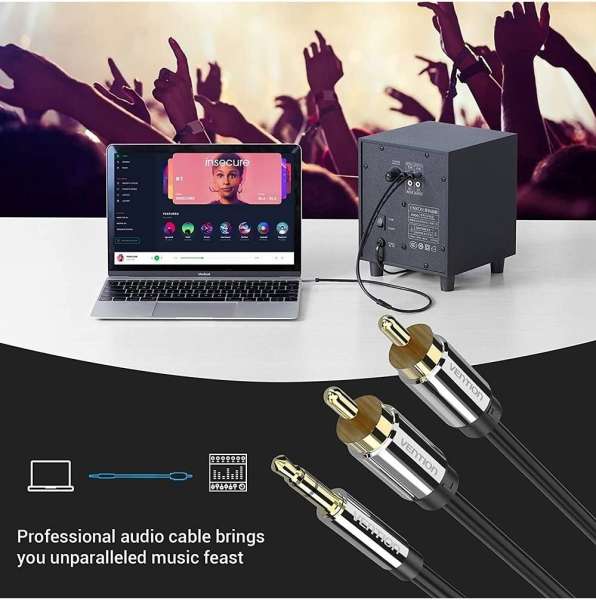 Vention 3.5mm Male to 2RCA Male Audio Cable 1m Black