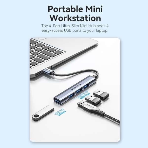 Vention 4-in-1 USB 3.0 Mini Hub