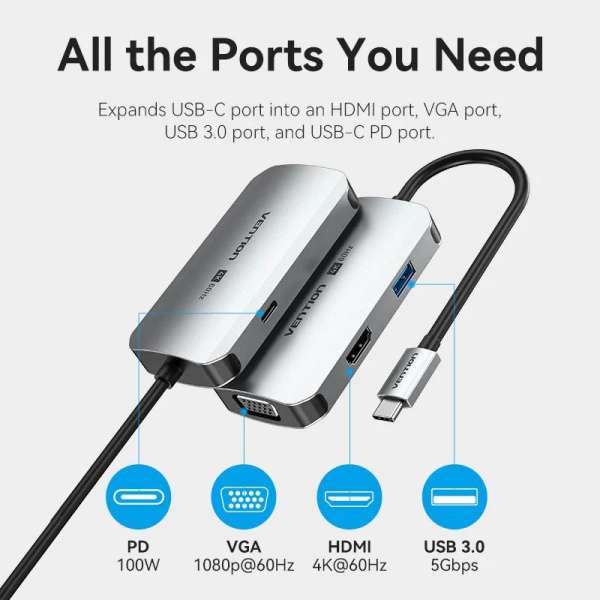 Vention 4-in-1 USB-C Docking Station