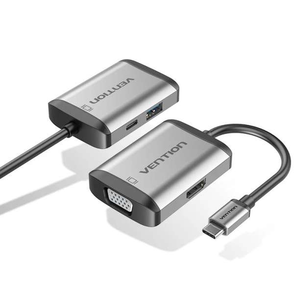 Vention 4-in-1 USB-C Docking Station Grey