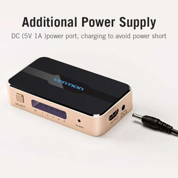 Vention 5 In 1 Out HDMI Switcher Black