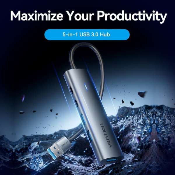 Vention 5-portos USB3.0 HUB Grey