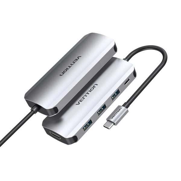 Vention 5in1 USB Type C Hub with 4K HDMI Output Grey
