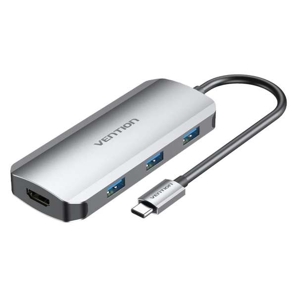 Vention 5in1 USB Type C Hub with 4K HDMI Output Grey